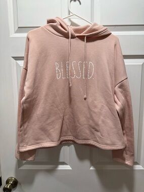 Rae Dunn Blessed Cropped Hoodie